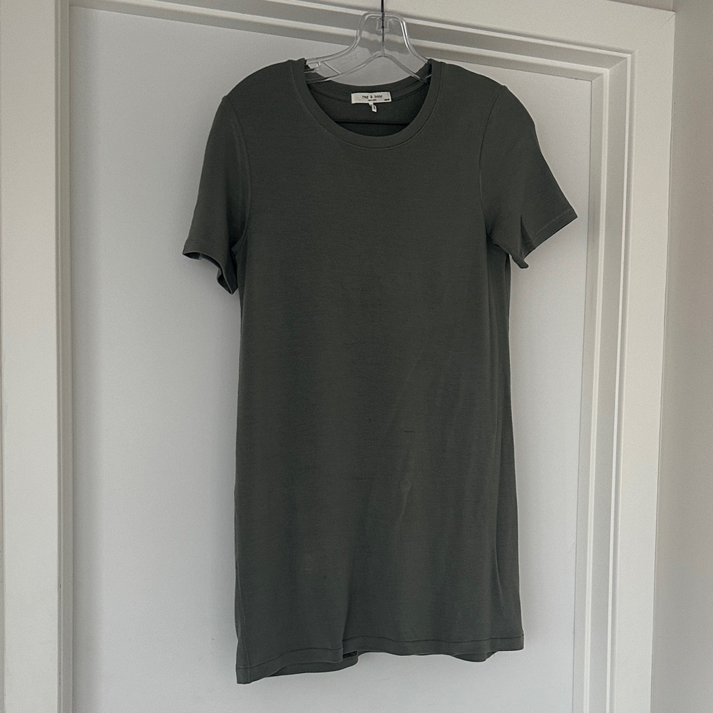 RAG & BONE T-Shirt Dress Sage Green (XS)